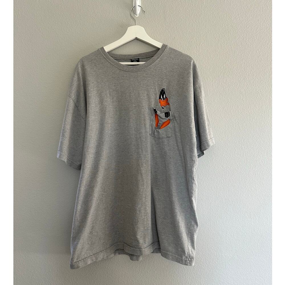 Vintage Daffy Duck Embroidered Pocket Shirt size XL